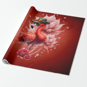 Steampunk Flamingo - Fantasy Digital Artwork Geschenkpapier