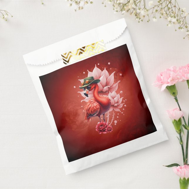 Steampunk Flamingo - Fantasy Digital Artwork Geschenktütchen (Versiegelt)