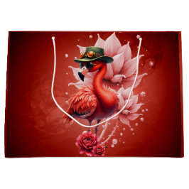 Steampunk Flamingo - Fantasy Digital Artwork Große Geschenktüte