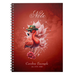 Steampunk Flamingo - Fantasy Digital Artwork Notizblock