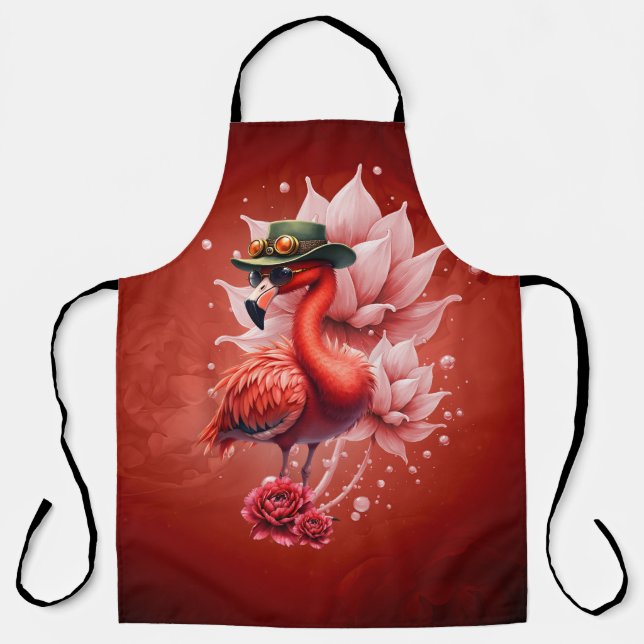 Steampunk Flamingo - Fantasy Digital Artwork Schürze (Vorderseite)