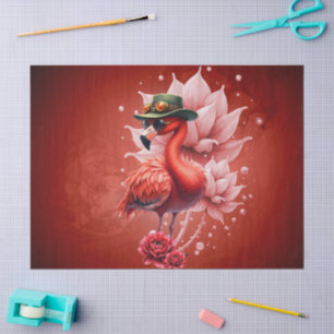 Steampunk Flamingo - Fantasy Digital Artwork Seidenpapier