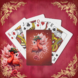 Steampunk Flamingo - Fantasy Digital Artwork Spielkarten