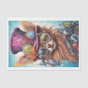 Steampunk Floral Pup 2 Seidenpapier