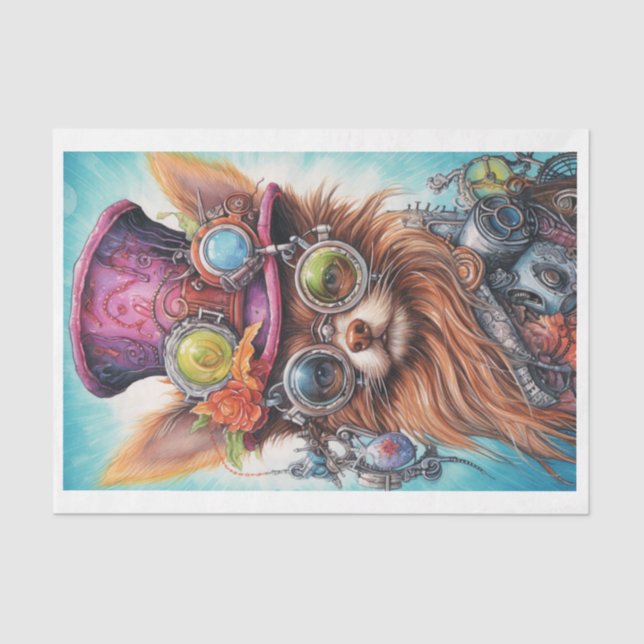 Steampunk Floral Pup 2 Seidenpapier (Vorderseite)