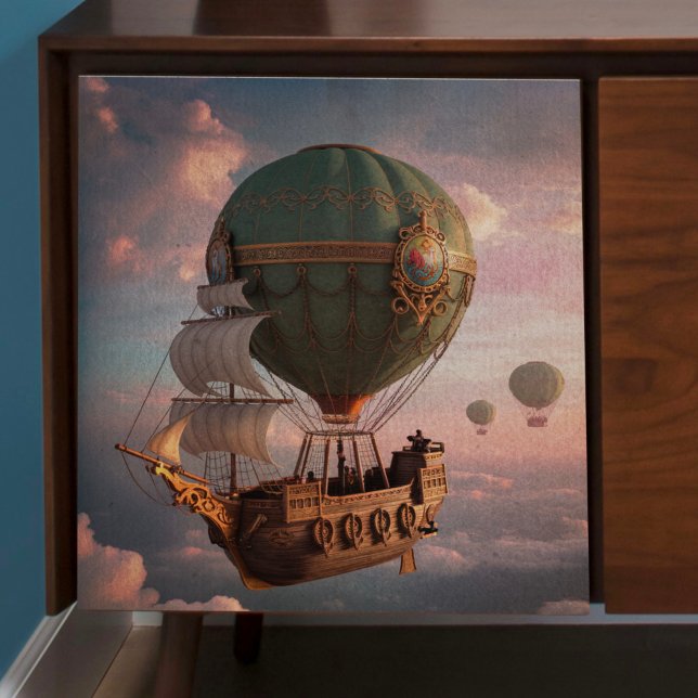 Steampunk Flying Ship Decoupage Seidenpapier (Von Creator hochgeladen)