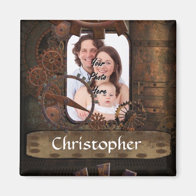 Steampunk-Foto Magnet (Vorne)