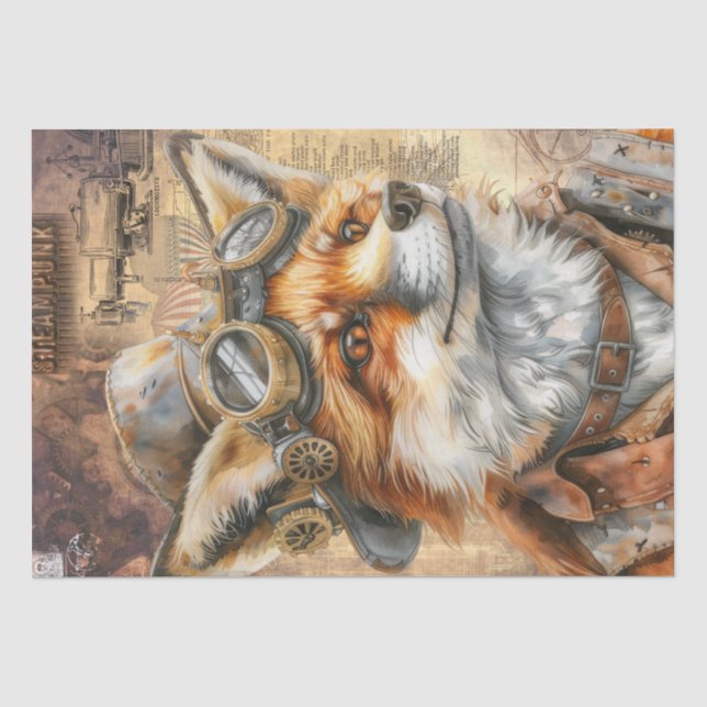 Steampunk Fox Seidenpapier (Vorderseite)