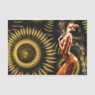 Steampunk Fraktal Fantasy Schöne Frau Seidenpapier