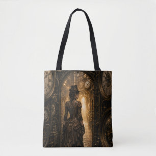 Steampunk-Frau Passage durch die Zeit Tasche