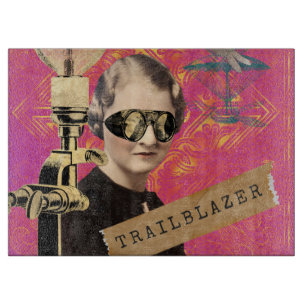 Steampunk-Frau Wegbereiterin Pop-Art Schneidebrett