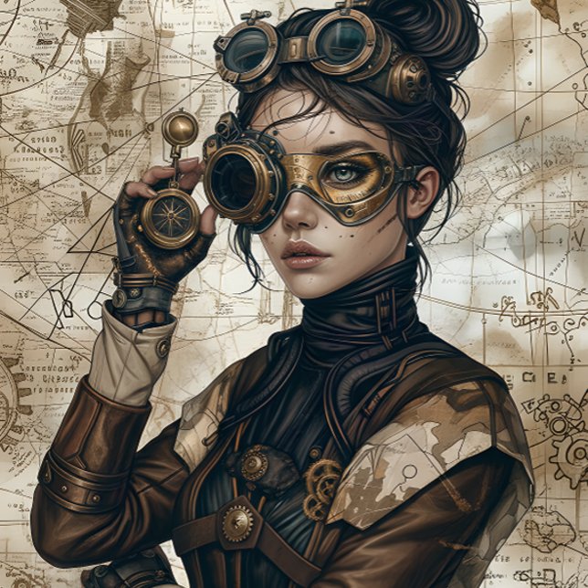 Steampunk-Frauen-Decoupage-Papier Geschenkpapier Set (Von Creator hochgeladen)