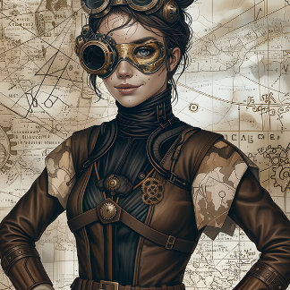 Steampunk-Frauen-Decoupage-Papier Geschenkpapier Set