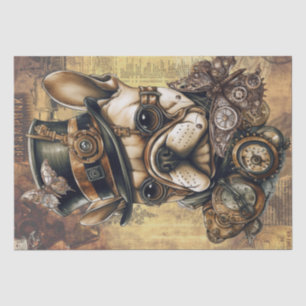 Steampunk French Bulldog Butterfly Seidenpapier