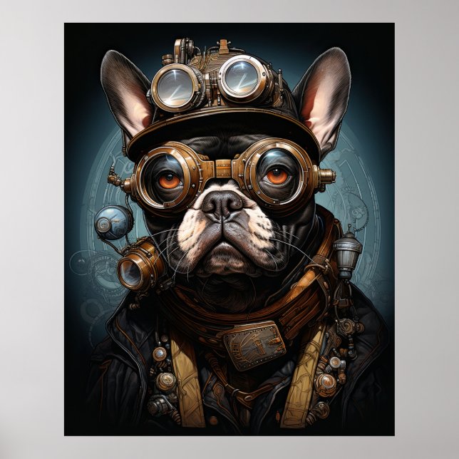 STEAMPUNK FRENCH BULLDOG POSTER (Vorne)
