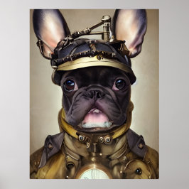 Steampunk French Bulldog Poster