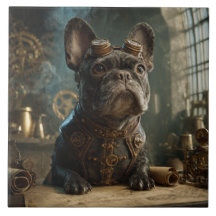 Steampunk Frenchie (Edition 1) - Ceramic Tile