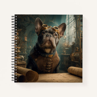 Steampunk Frenchie (Edition 2) - Deluxe Spiral Notizbuch