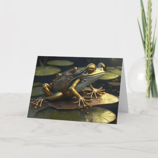 Steampunk Frog | Gotische Kunst Karte (Vorderseite)