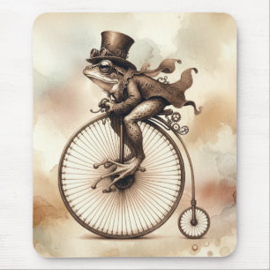Steampunk Frog Reiten eines Penny-Farthing-Bike Mousepad