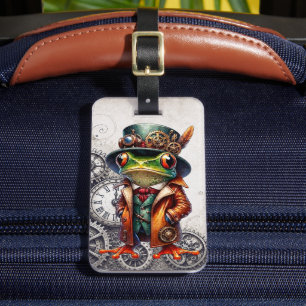 Steampunk-Frosch und Zahnräder Gepäckanhänger