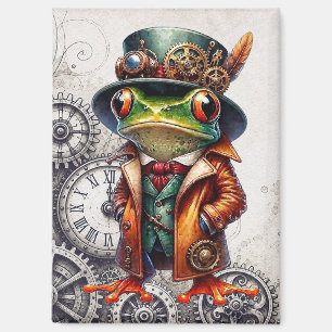Steampunk-Frosch und Zahnräder Magnet