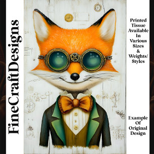 Steampunk Fuchs Mit Schutzbrille Jacke Krawatte M3 Seidenpapier