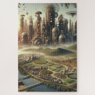 Steampunk Garden City Fantasy City