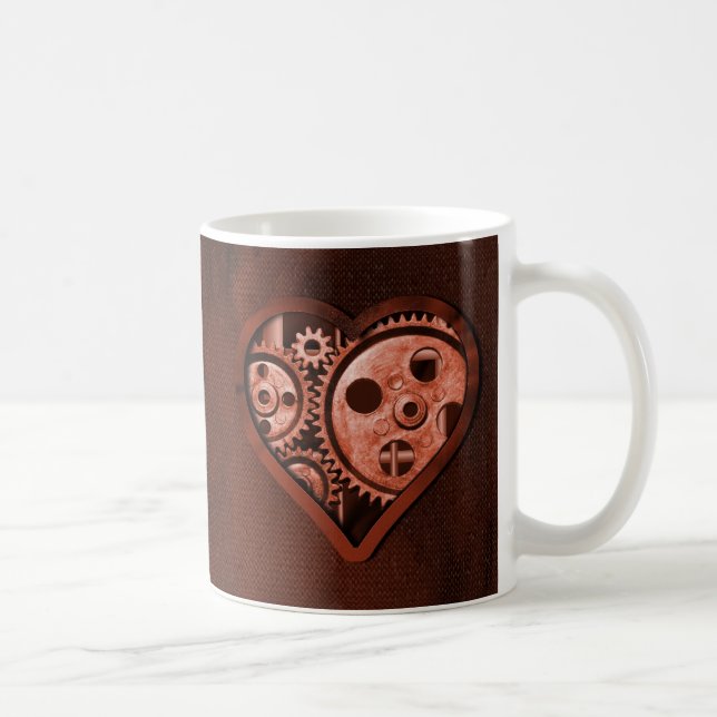 Steampunk Gear Heart Kaffeetasse (Rechts)