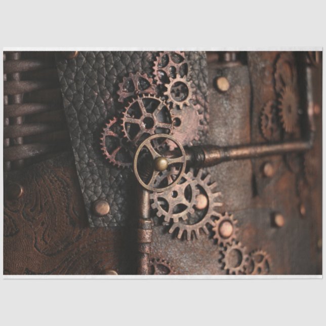 Steampunk Gears 2 Decoupage 20x30 Seidenpapier (Vorderseite)