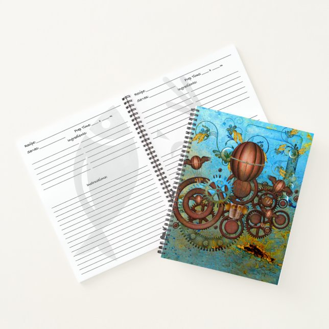 Steampunk Gears Collage Rezept Notizbuch (Innenseite)