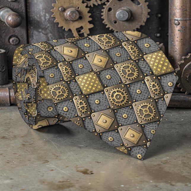 Steampunk Gears Custom Necktie Tie Krawatte (Von Creator hochgeladen)