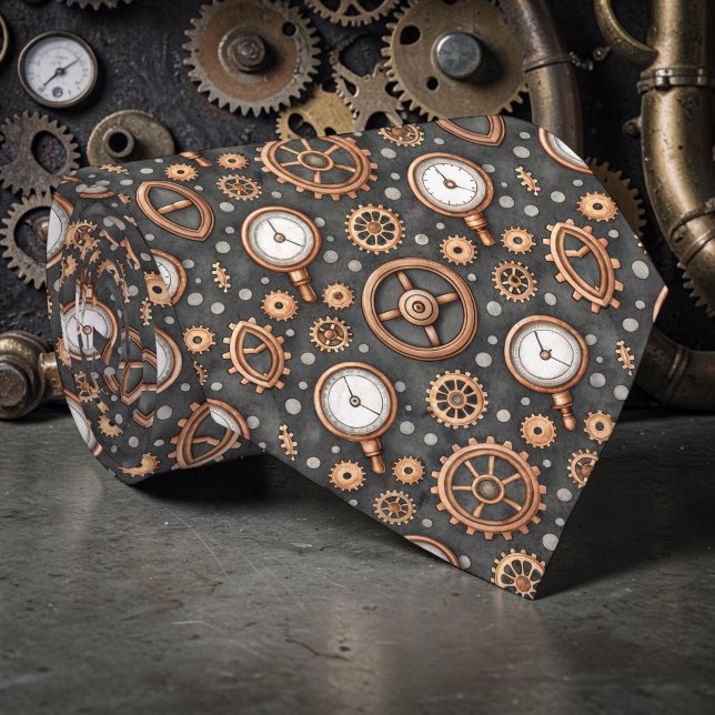 Steampunk Gears Custom Necktie Tie Krawatte (Von Creator hochgeladen)