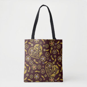 Steampunk Gears Heart Napkins Tasche