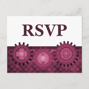 Steampunk Gears UAWG Postcard, rosa Einladungspostkarte