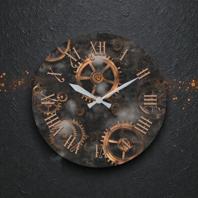 Steampunk Gears Wall Clock Große Wanduhr (Von Creator hochgeladen)