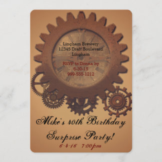 Steampunk Geburtstag lädt ein Einladung
