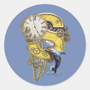 Steampunk Geburtstagsbrief A Messenger Bag Runder Aufkleber