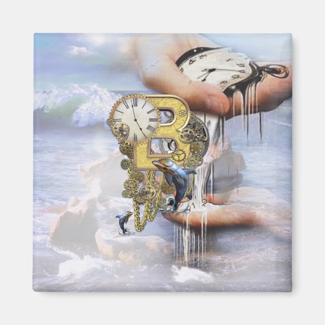 Steampunk-Geburtstagsbrief B Magnet (Vorne)