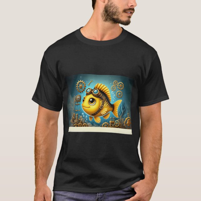 Steampunk Gelber Barsch T-Shirt (Vorderseite)