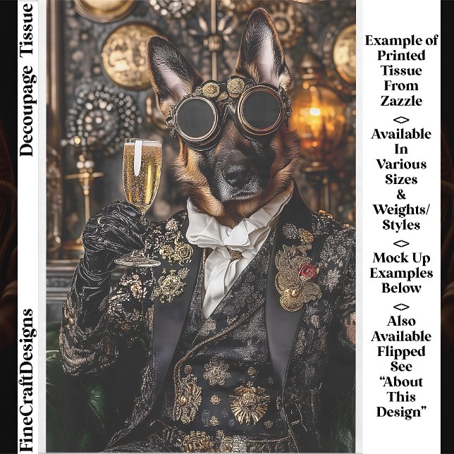 Steampunk German Shepherd, elsässischer BT5-Decoup Seidenpapier (Von Creator hochgeladen)