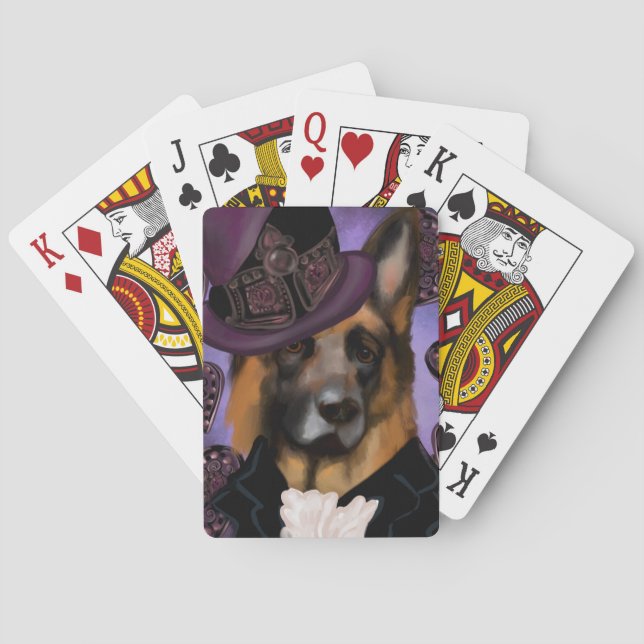 Steampunk German Shepherd Spielkarten (Rückseite)