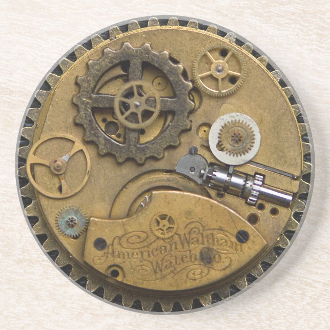 SteamPunk Getränk-Untersetzer Sandstein Untersetzer (Vorne)