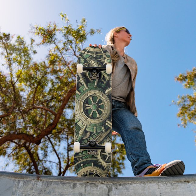 Steampunk Gewerke für grüne Mechanik Skateboard (Außenbereich 1)