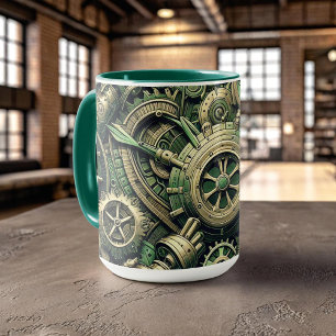 Steampunk Gewerke für grüne Mechanik Tasse