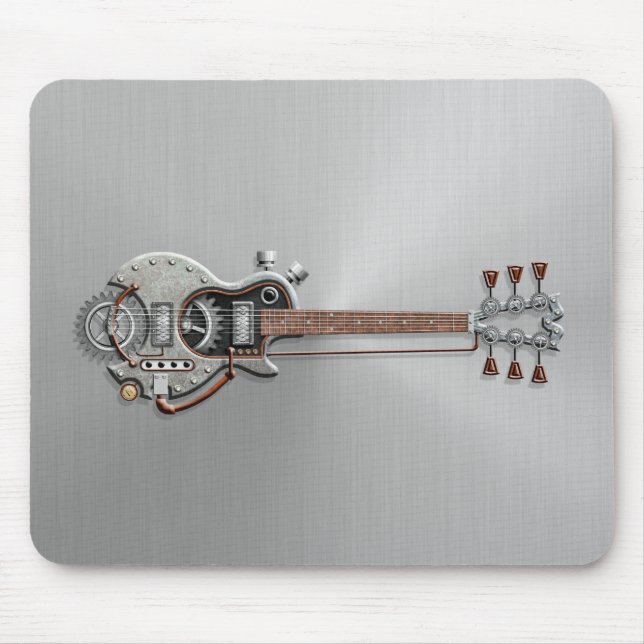 Steampunk Gitarre auf Stahl Mousepad (Vorne)