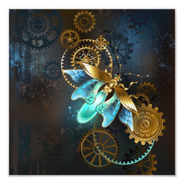 Steampunk-Glühwürmchen Fotodruck (Vorne)