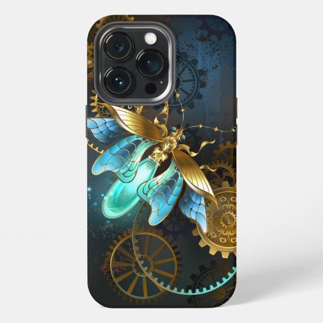 Steampunk-Glühwürmchen iPhone 13 Pro Hülle (Hinten)