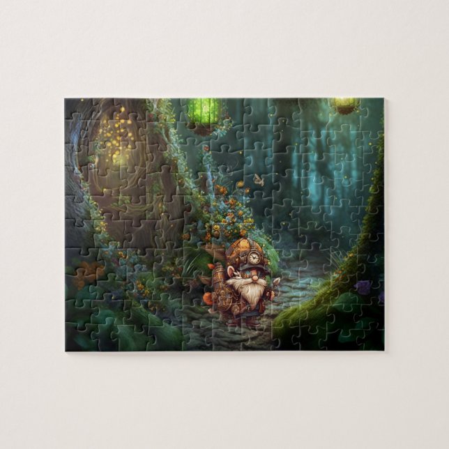 Steampunk gnome puzzle de la forêt (Horizontal)