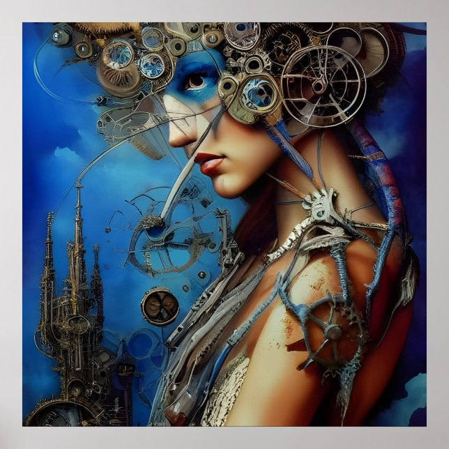 Steampunk Goddess Art Poster (Vorne)